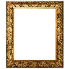 Early 19th Century Spanish Gold Gilded and Green Frame