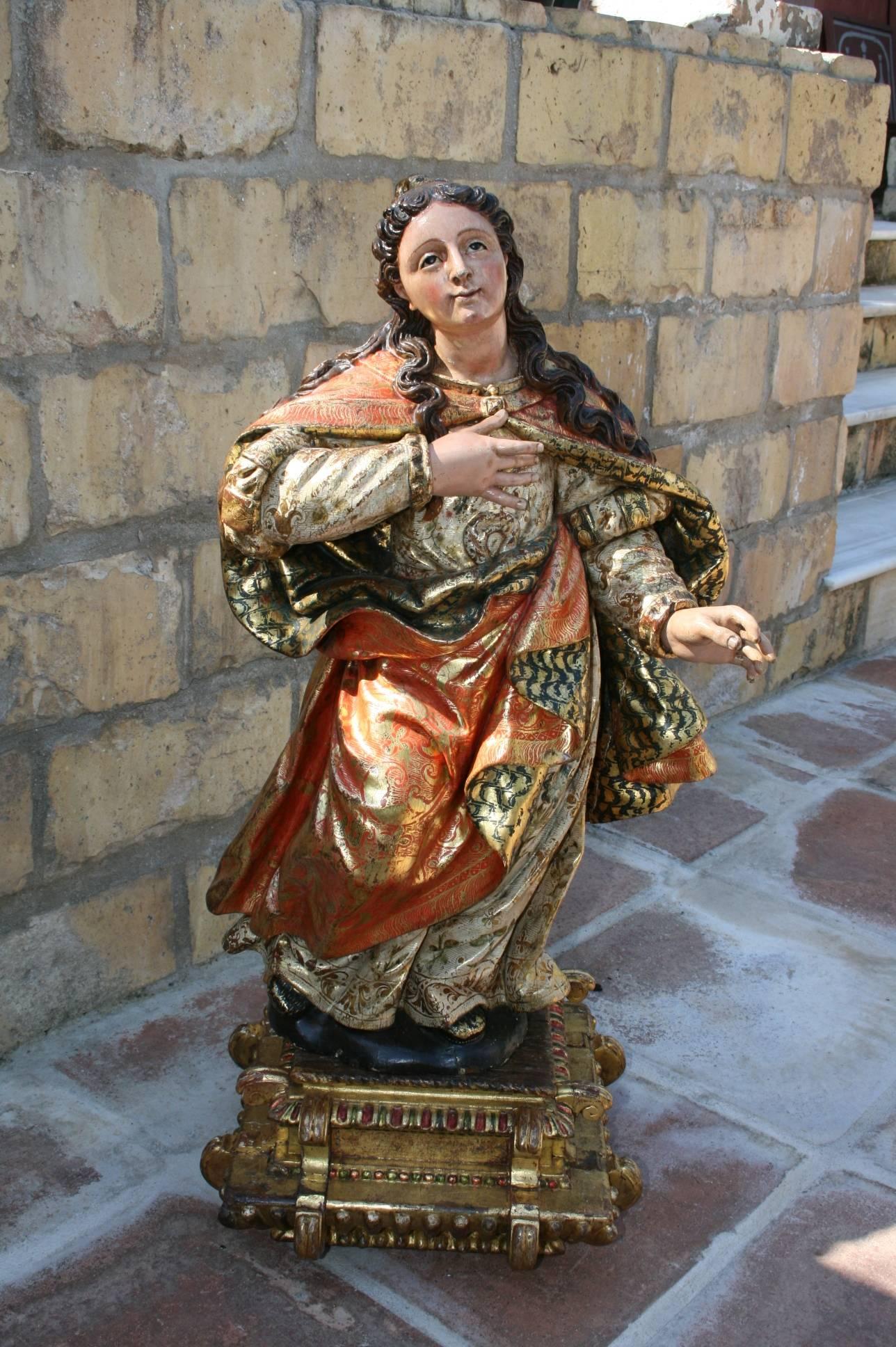 Polychrome Sculpture of the 17th Century, from the Castilian Area In Good Condition In Marbella, ES