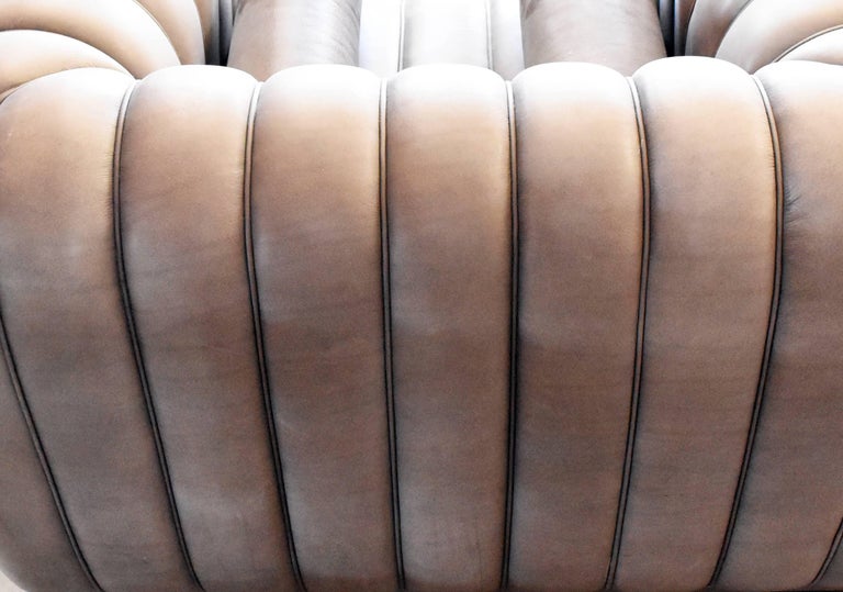 Austrian 1980s Wittmanns Leather Sofa Chair For Sale