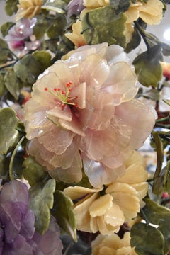 Asian 1950s Pair of Serpentine and Onix Bonsai Trees
