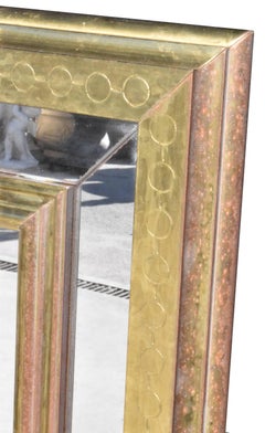 Spanish 1980s Mirror with Bronze Gilded Frame