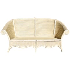 1980s Vintage Bamboo Two-Seat Sofa