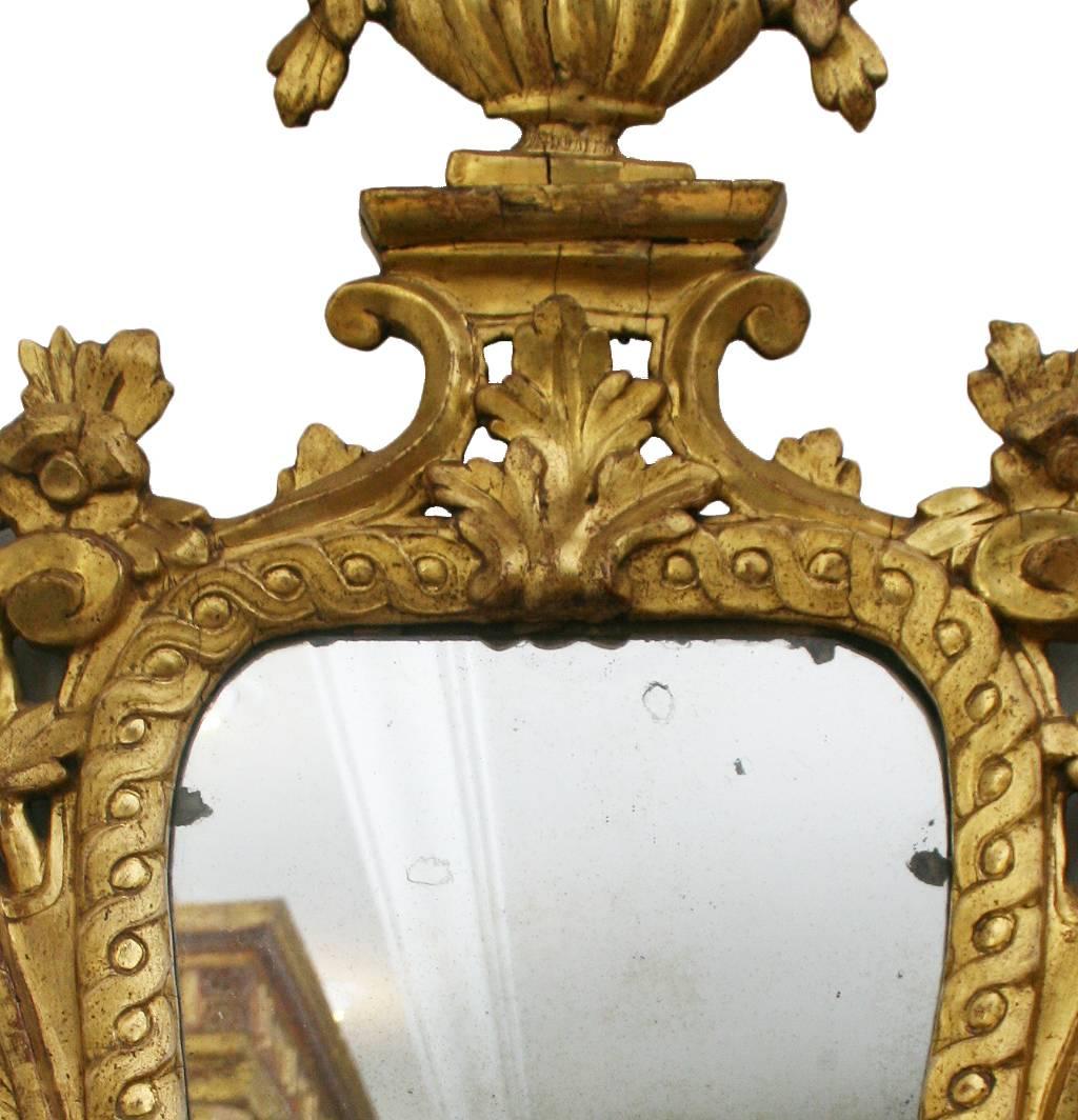 18th Century Charles IV of Spain Gold Gilded Neoclassical Mirror For Sale 1