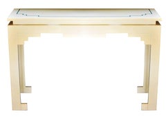 Spanish, 1980s Oriental Styled White Lacquered Console Table