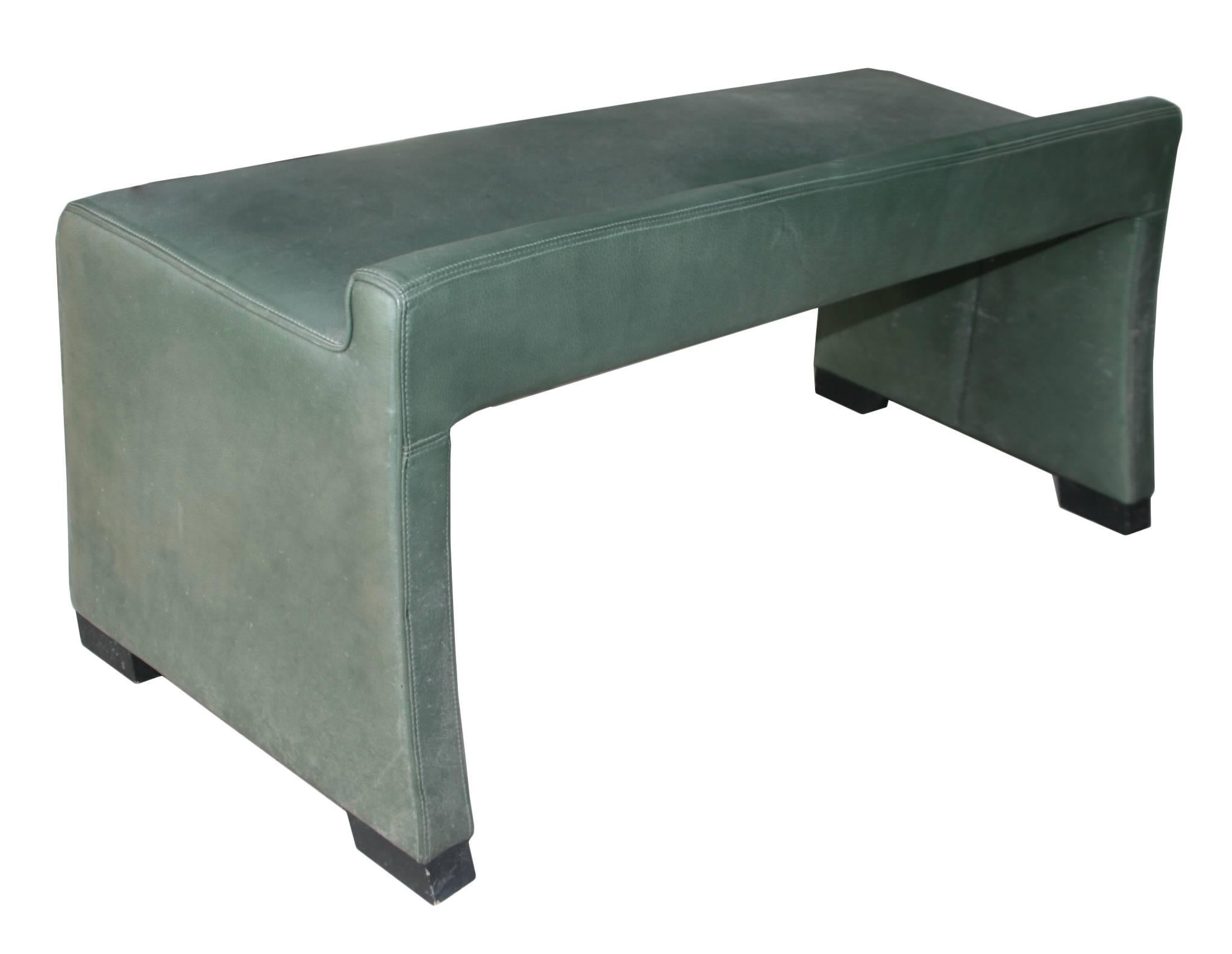 Mid-Century Modern 1980s Wittmann's Leather Bedside Bench For Sale