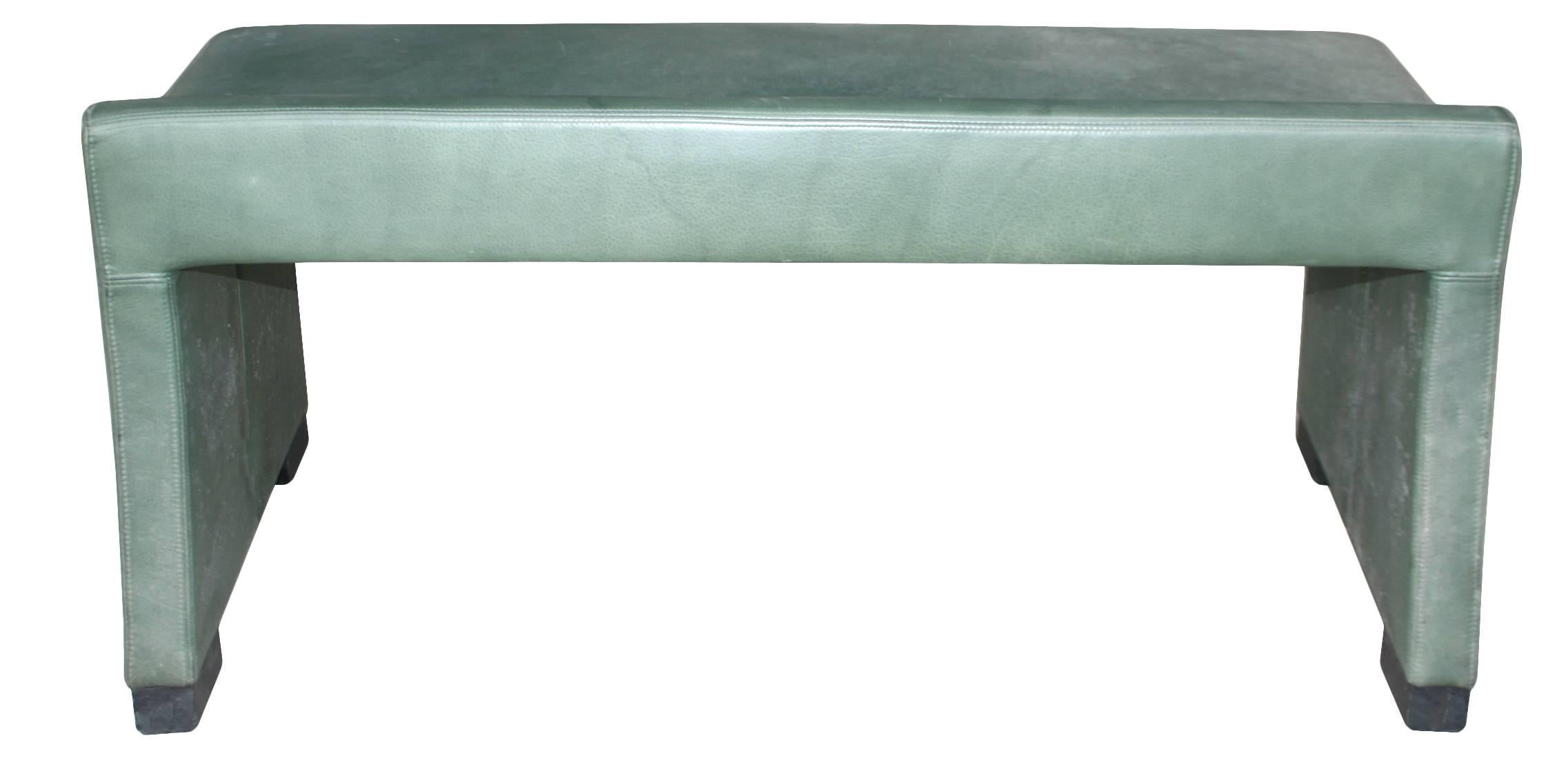 Austrian 1980s Wittmann's Leather Bedside Bench For Sale