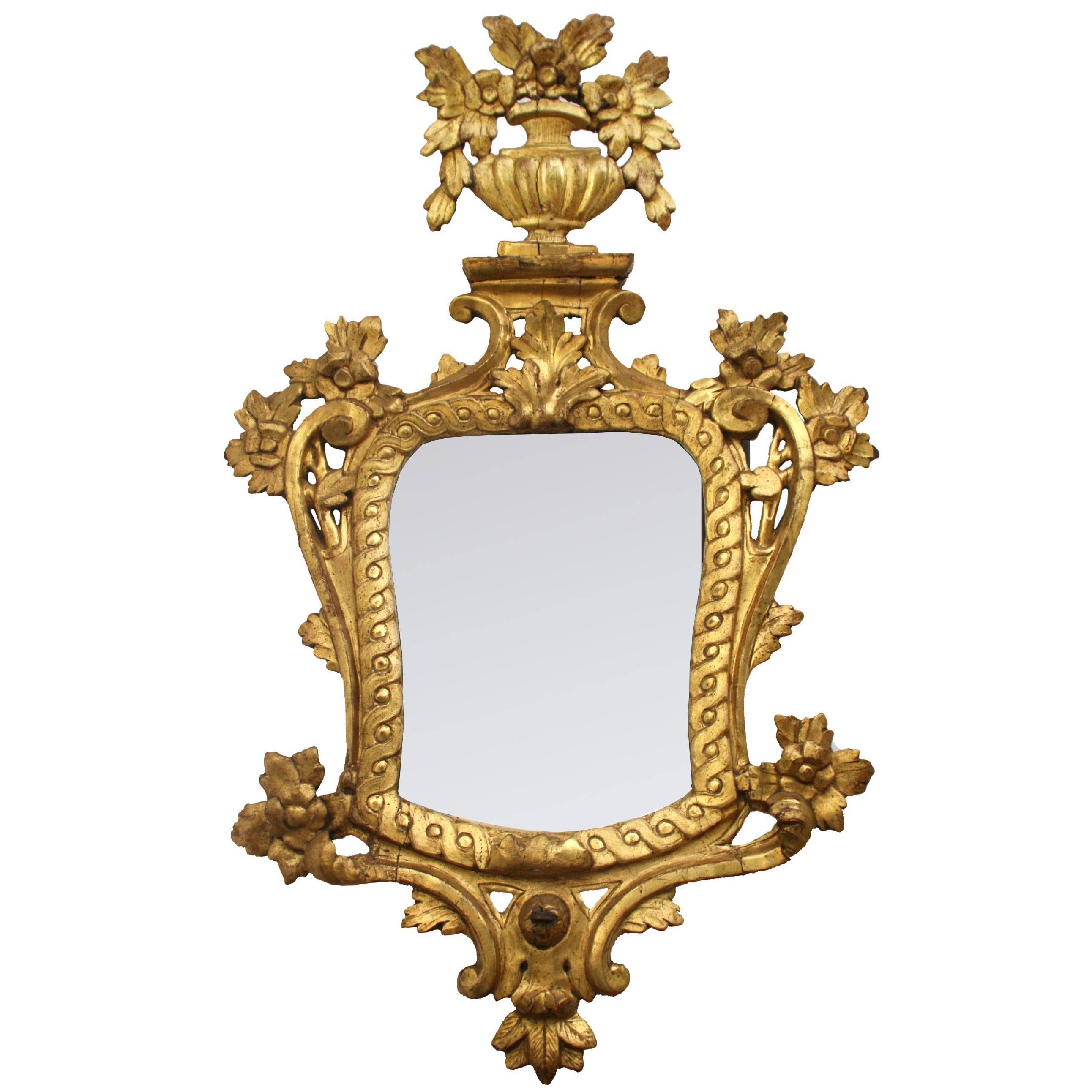 Spanish, 18th Century Charles IV of Spain Gold Gilded Neoclassical Mirror