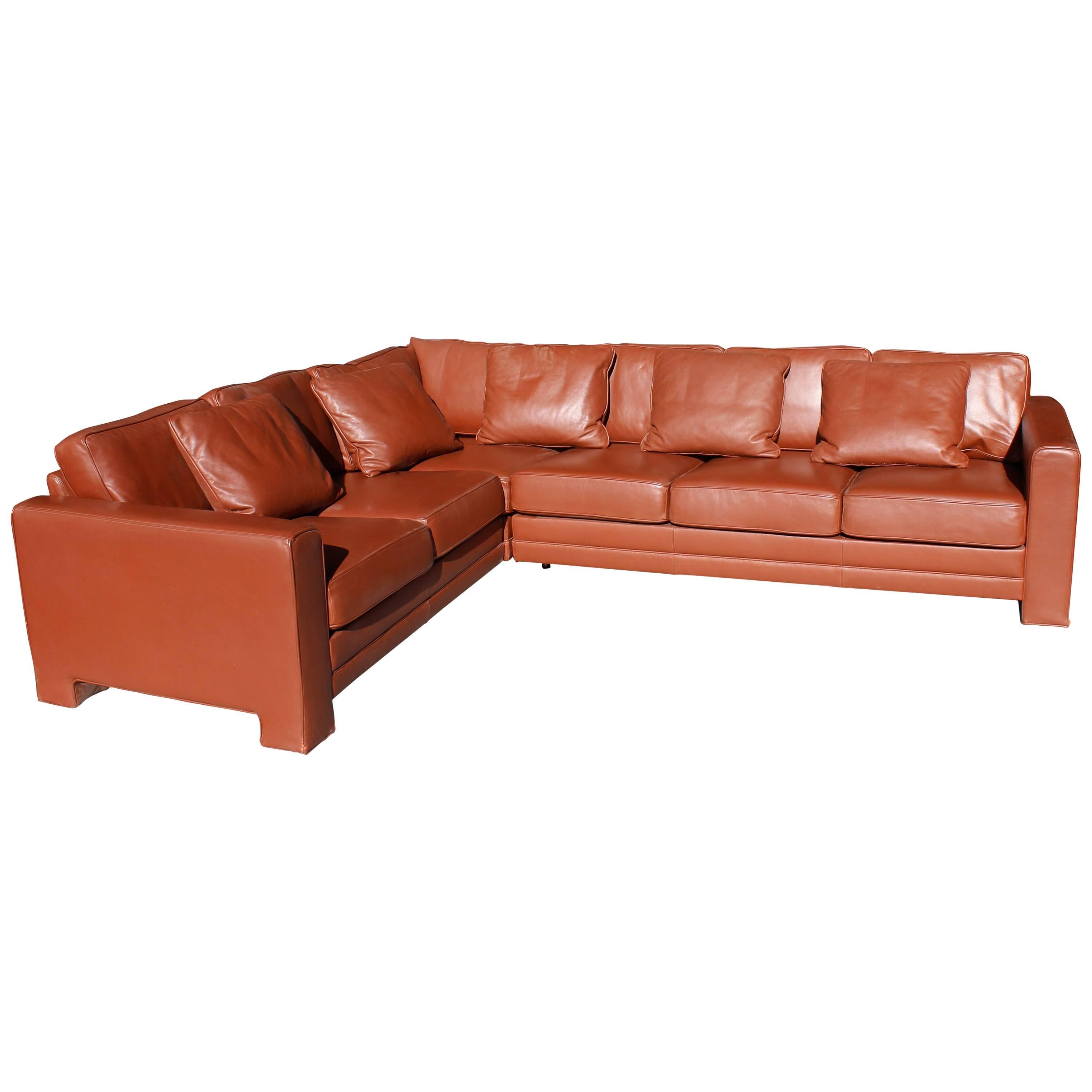 1990 Hans Kaufeld Leather Sofa, Austrian