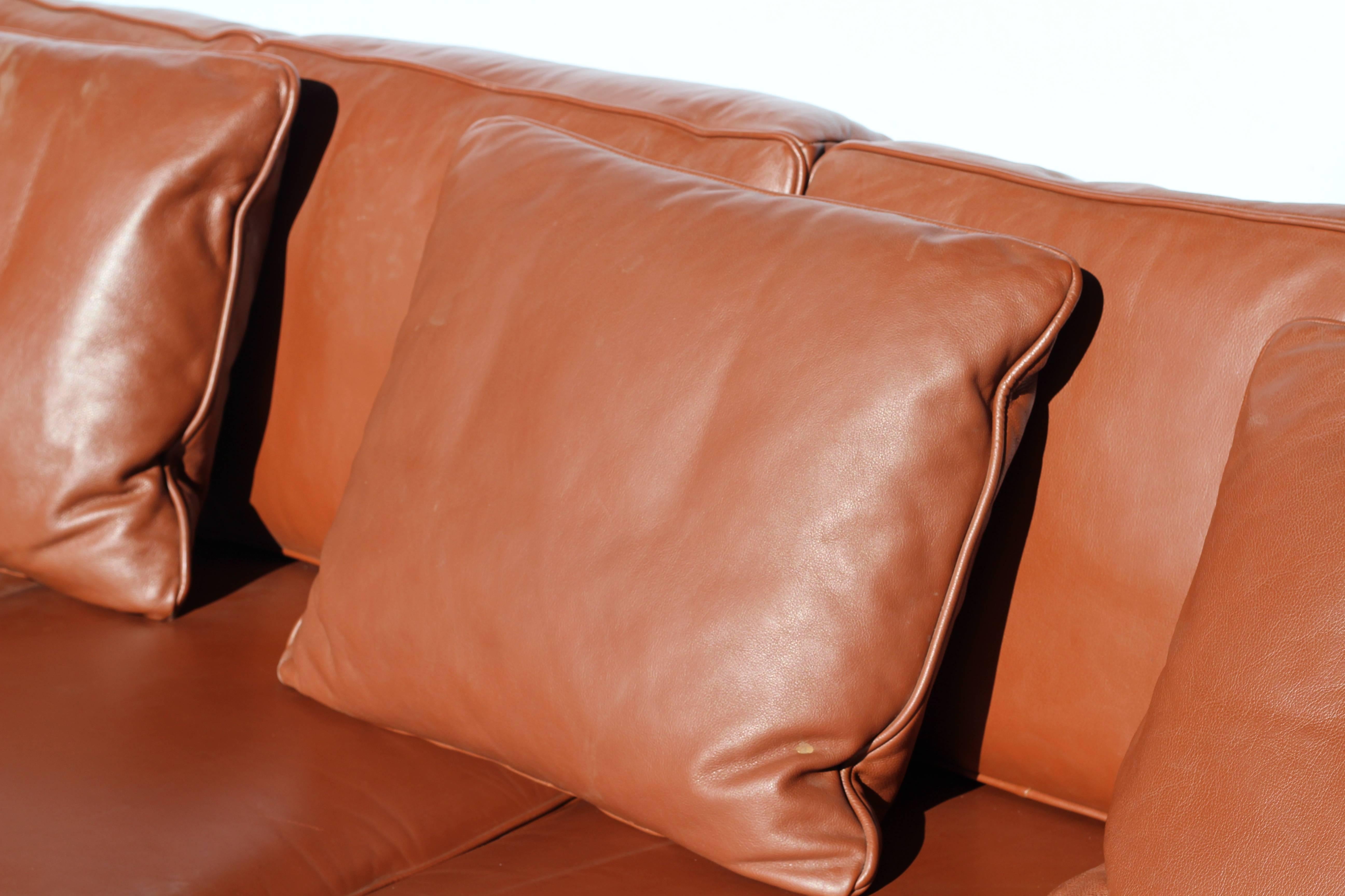 German 1990 Hans Kaufeld Leather Sofa, Austrian