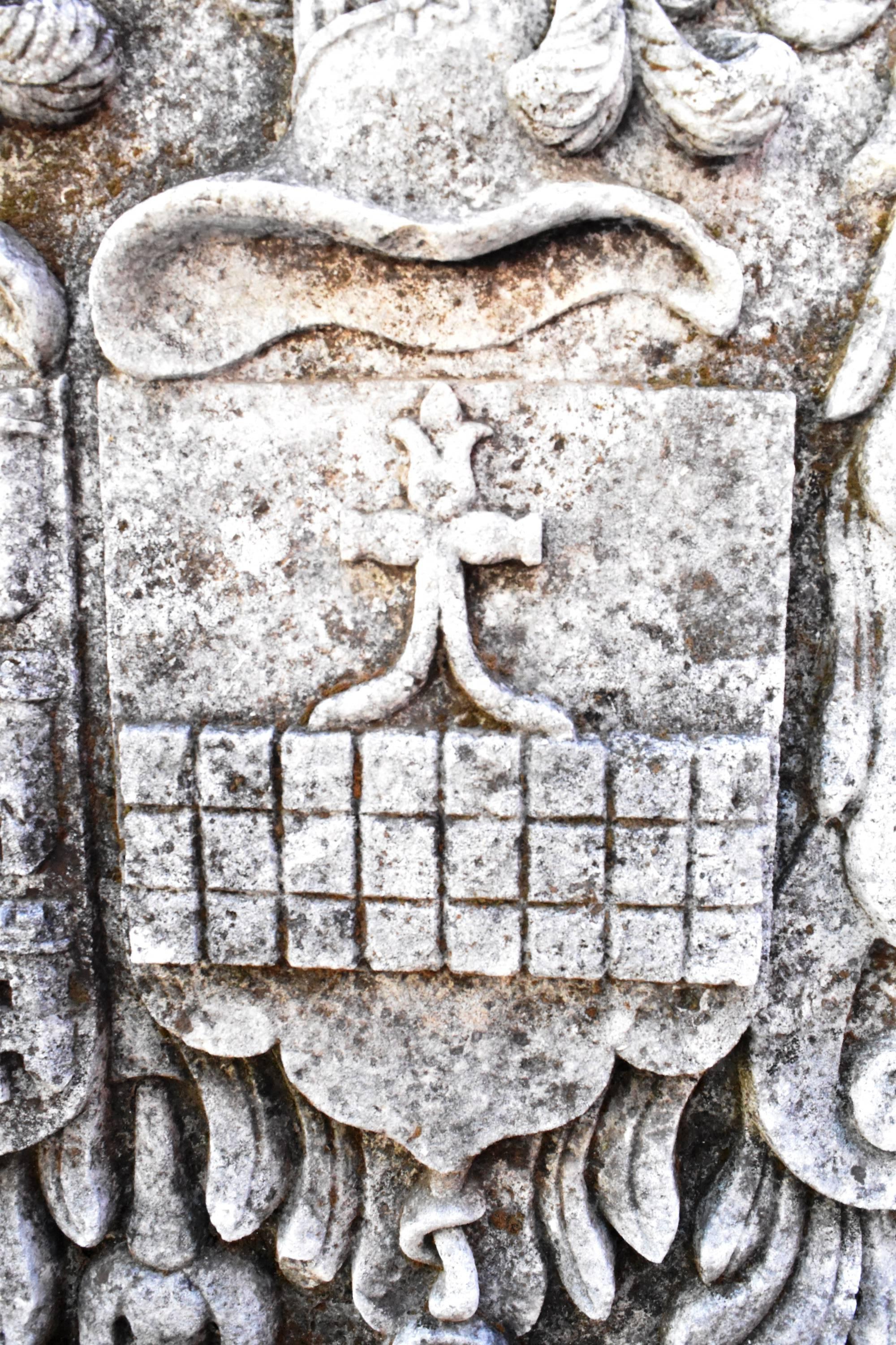 Hand-Carved 18th Century Spanish Stone carved Coat of Arms