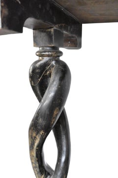 1950s, France Eclectic Fruit Wood Console with Curved Legs