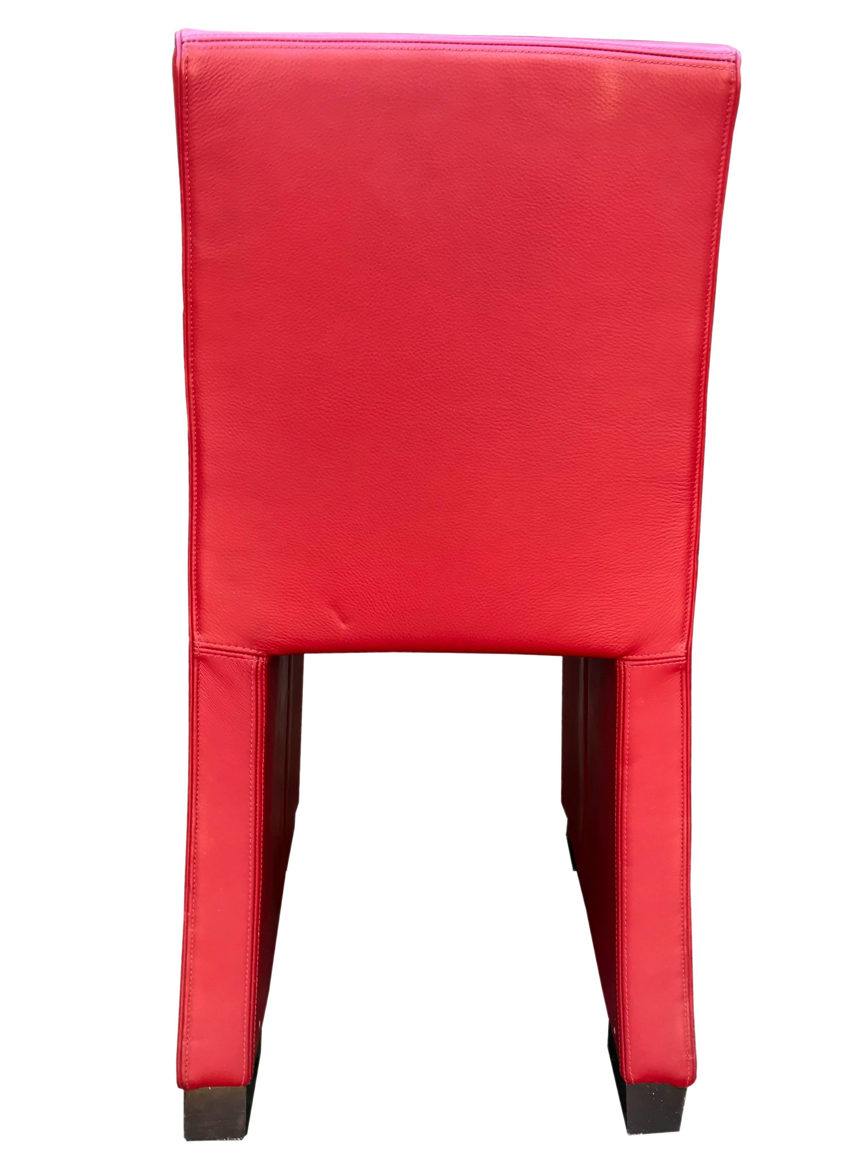1980s Wittmann's Austrian Red Leather Chairs In Good Condition For Sale In Marbella, ES
