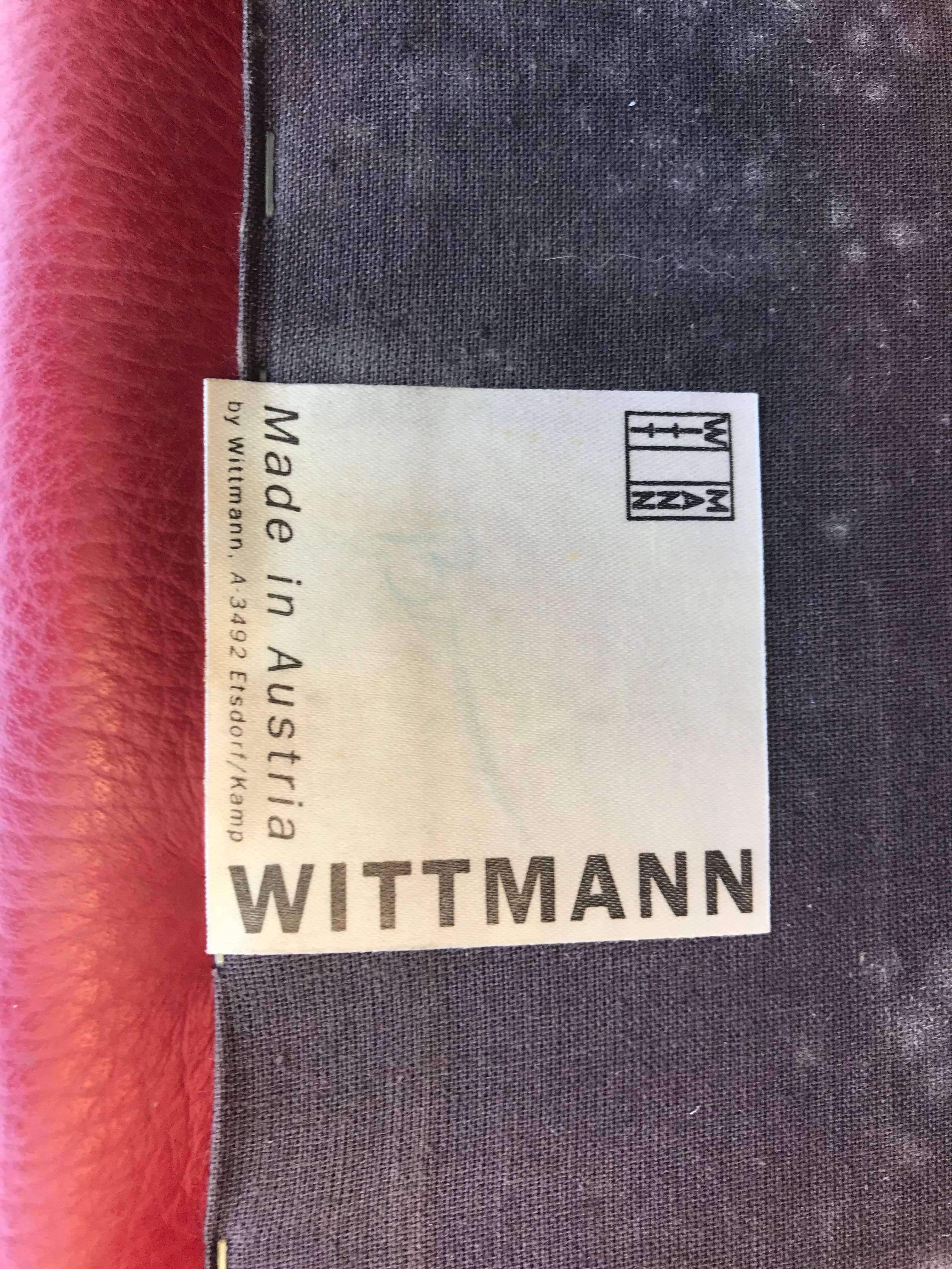 20th Century 1980s Wittmann's Austrian Red Leather Chairs For Sale