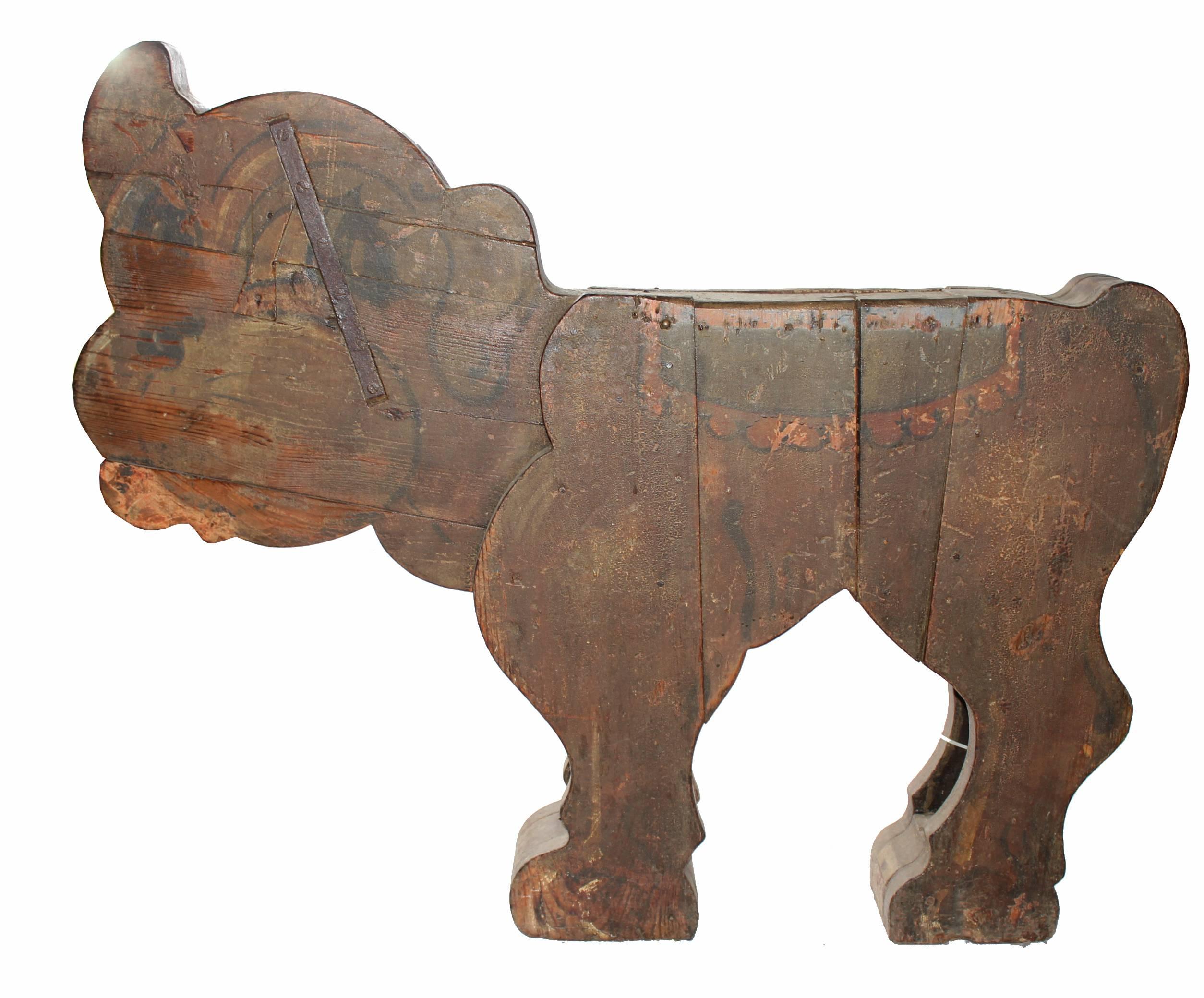 Spanish, 1850s Fair Carousel Wooden Dog For Sale 1