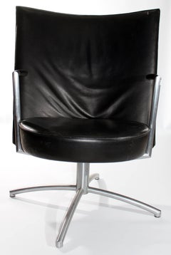 Erik Jørgensen EJ70 Sessel aus Stahl und Leder von J. Foersom & P. Hiort-Lorenzen