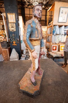 Sculptural Figure of a Knight in Polychrome Period Costume