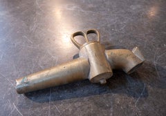 1950s Antique Brass Faucet with a Double-ring Handle and Original Patina
