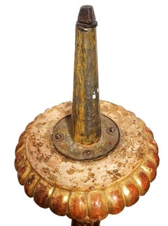 18th Century, Pair of Italian Grand Scale Gold Gilded Pricket Sticks