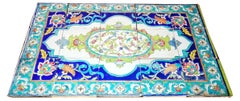 19th Century Turkish Iznik Birds and Flowers Ceramic Panel