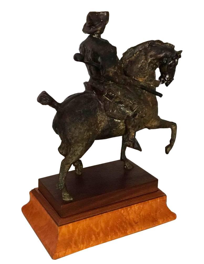 Spanish 20th Century Venancio Blanco Bronce Figure of a Spearman on Horseback