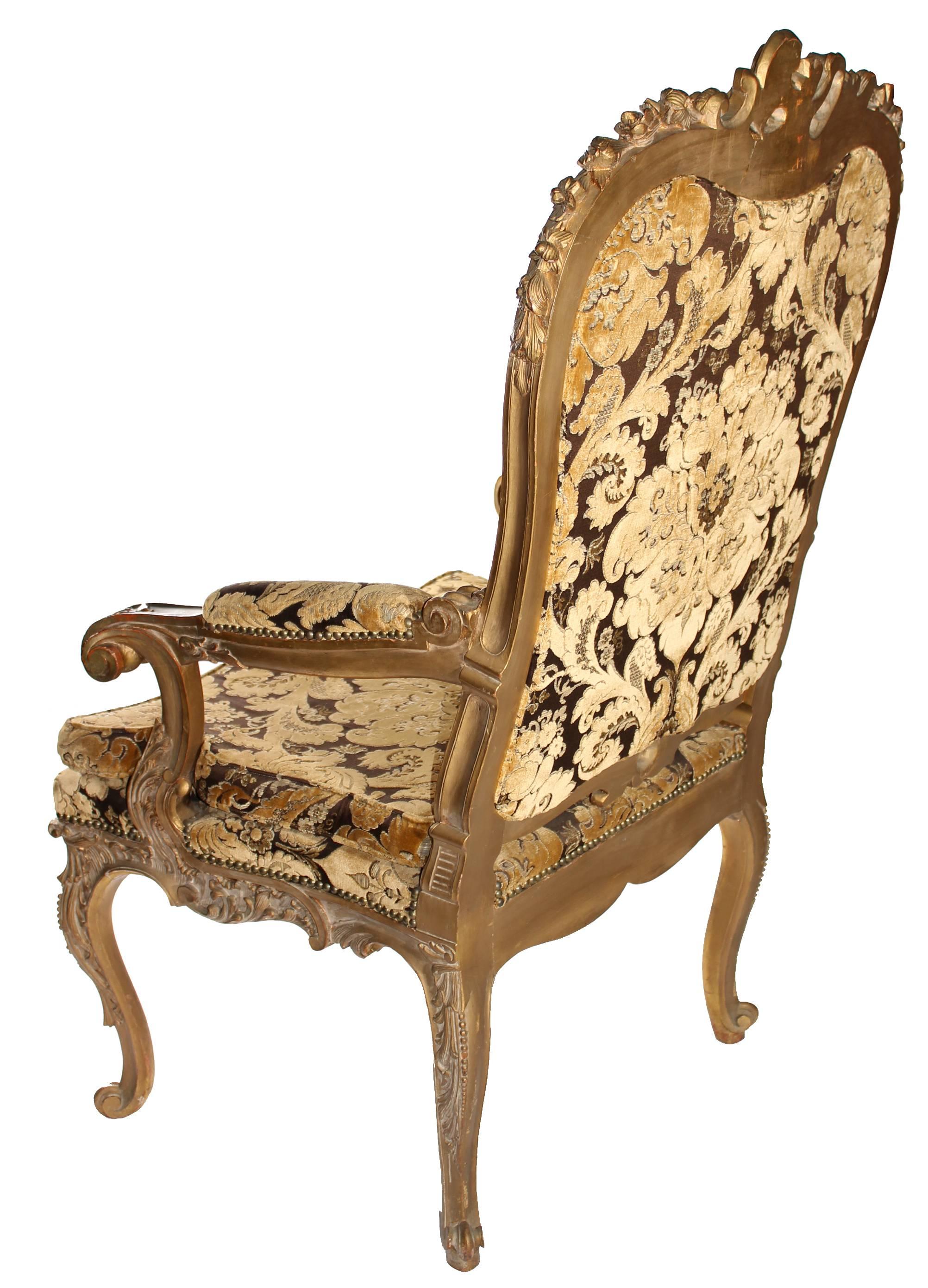 Baroque Fauteuil tapissé de style baroque français du 19ème siècle en vente