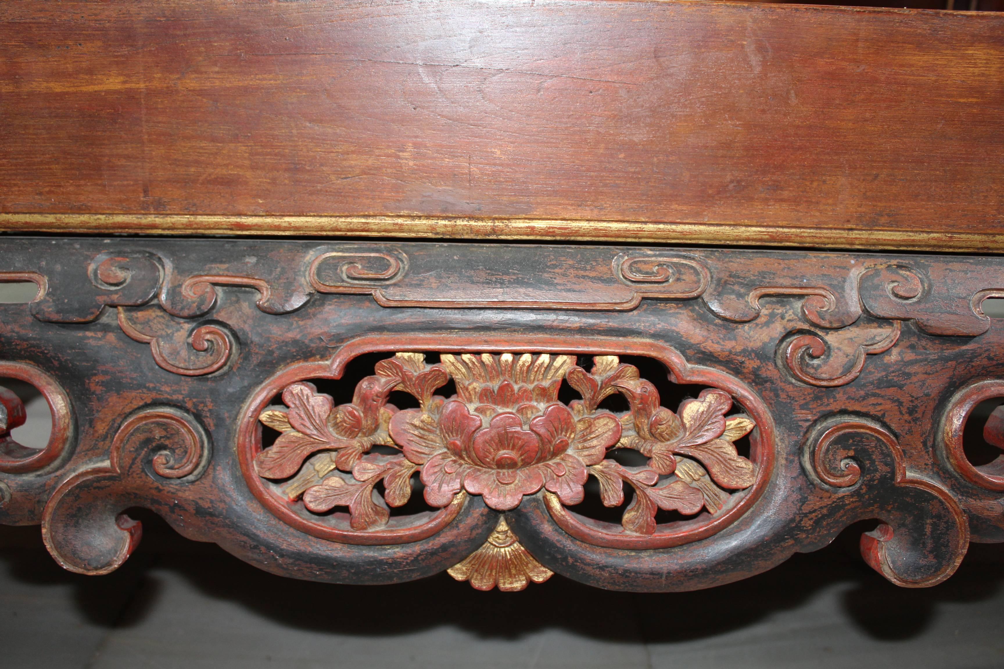 Gold Leaf 19th Century Chinese Canopy Wedding Bed For Sale