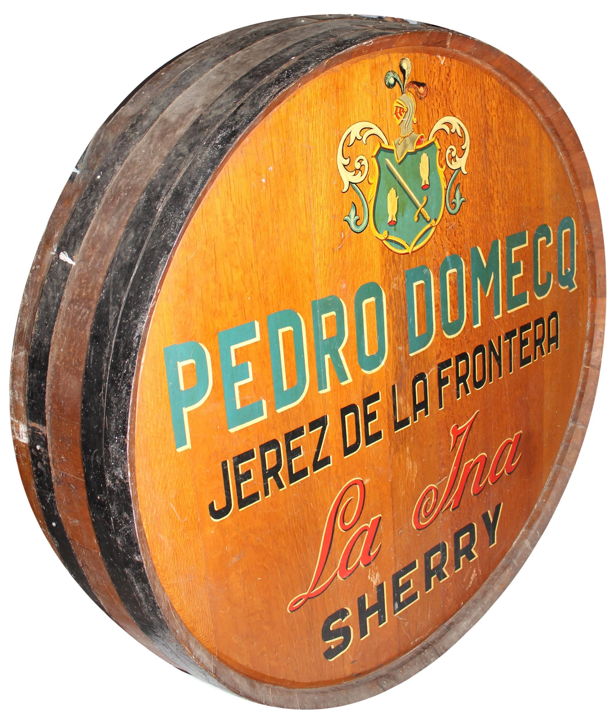 Spanish 1980s Period Jerez Wine Casket Face