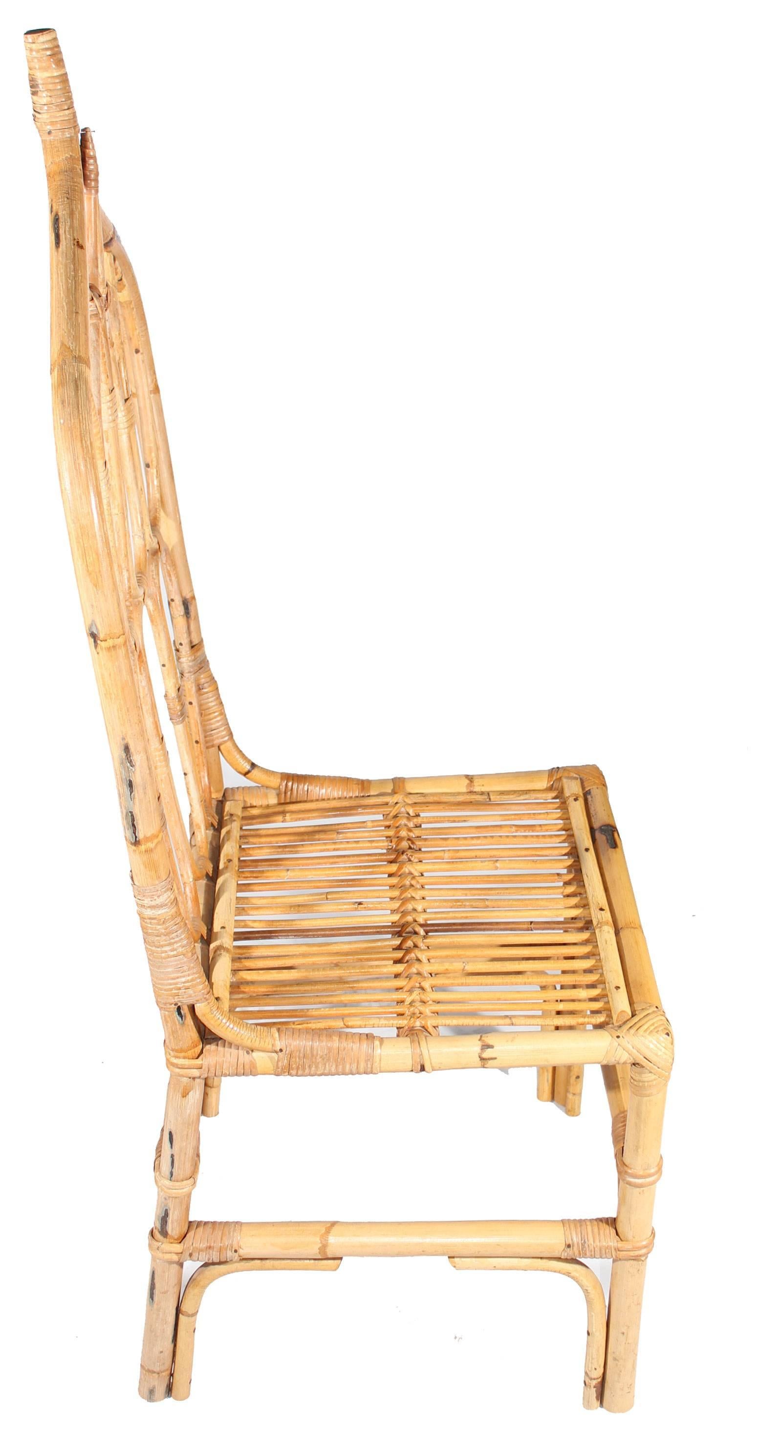 1970s Set of Six Bamboo Chairs 2