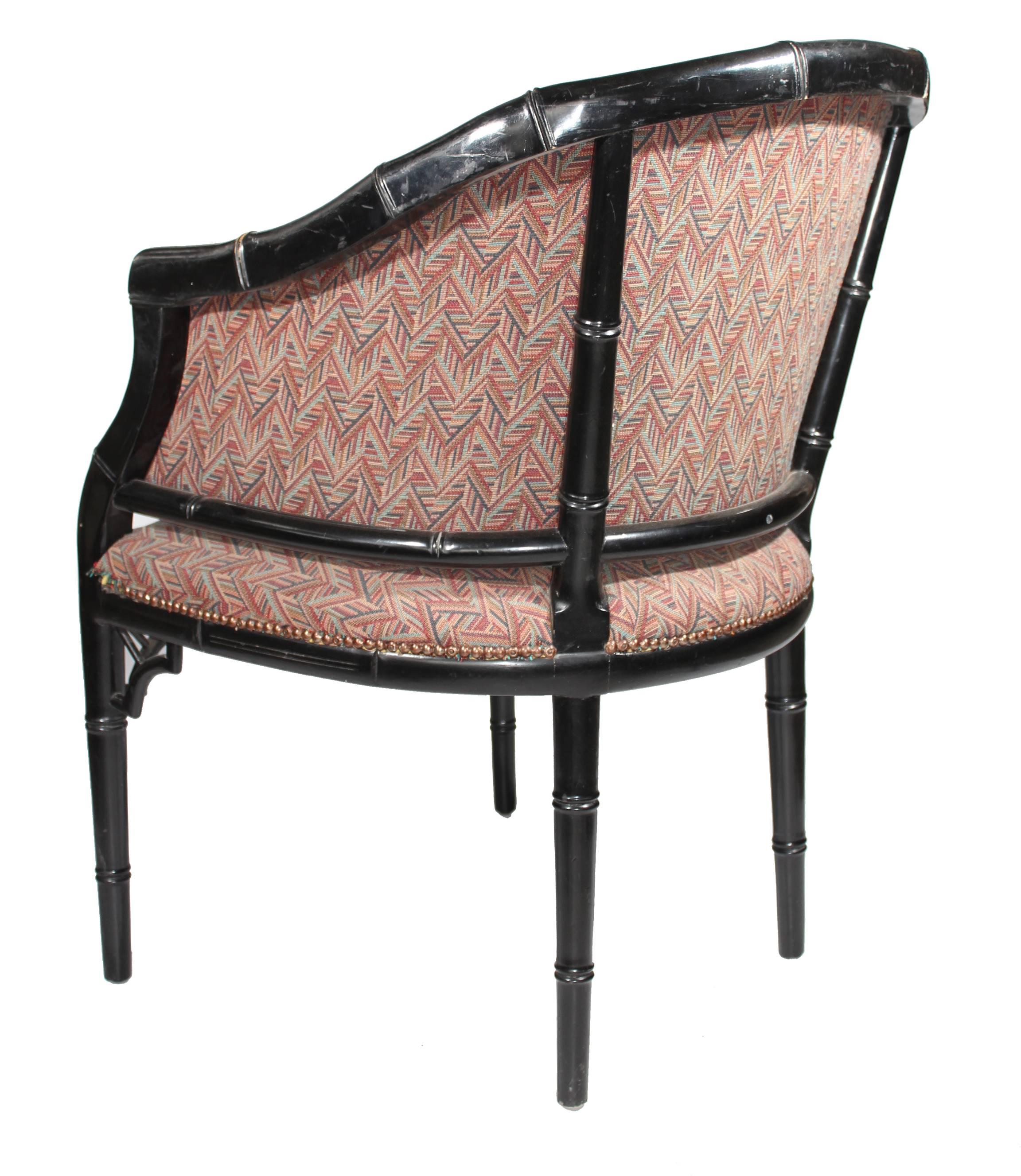 Mid-Century Modern 1970s Set of Six Oriental Style Sofa Chairs