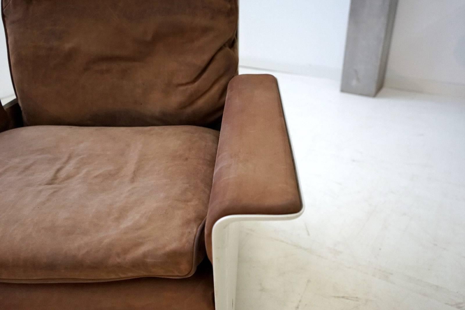 Set of Two Lounge Armchairs Dieter Rams for Vitsoe, RZ 62 620, Nubuck Leather In Excellent Condition In Telgte, DE