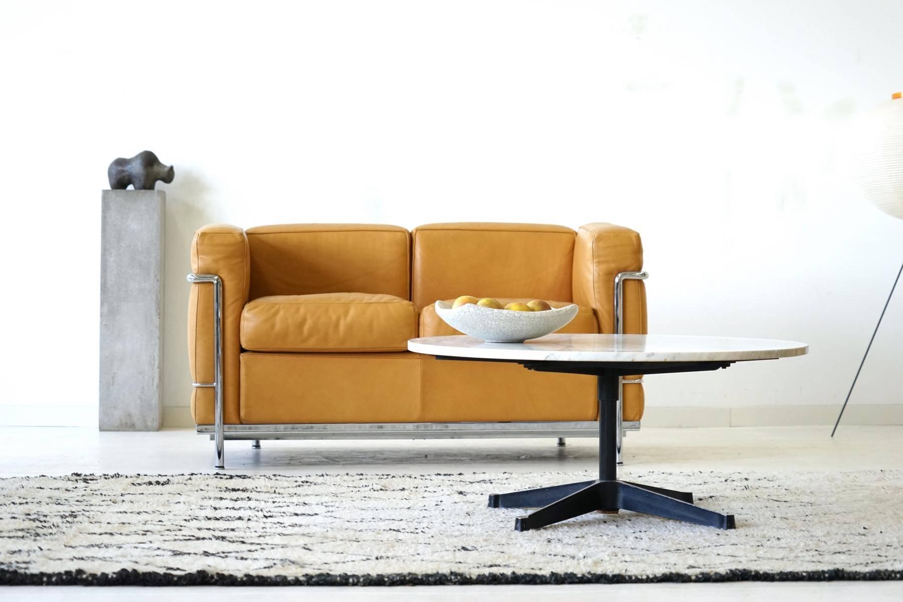 Charles Ray Eames Marmor-Couchtisch Beistelltisch Aluminiumgruppe Couch-Tisch im Angebot 4