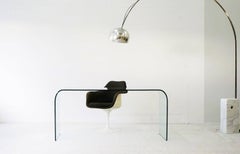 Fiam Italia Foglio Glass Desk Writing Dining Table by Angelo Cortesi, Italy