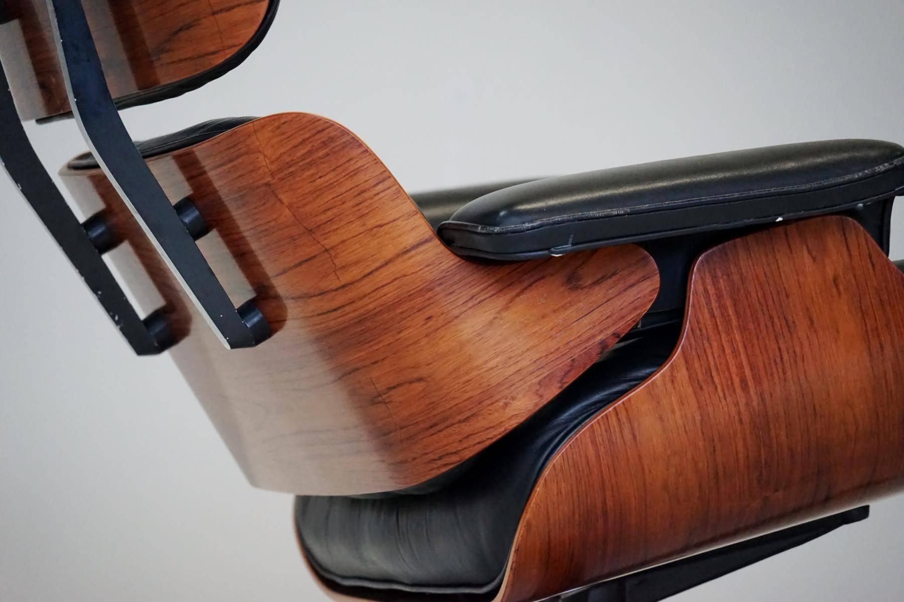 Charles Eames Original Lounge Chair Herman Miller Leather Rosewood Armchair 1