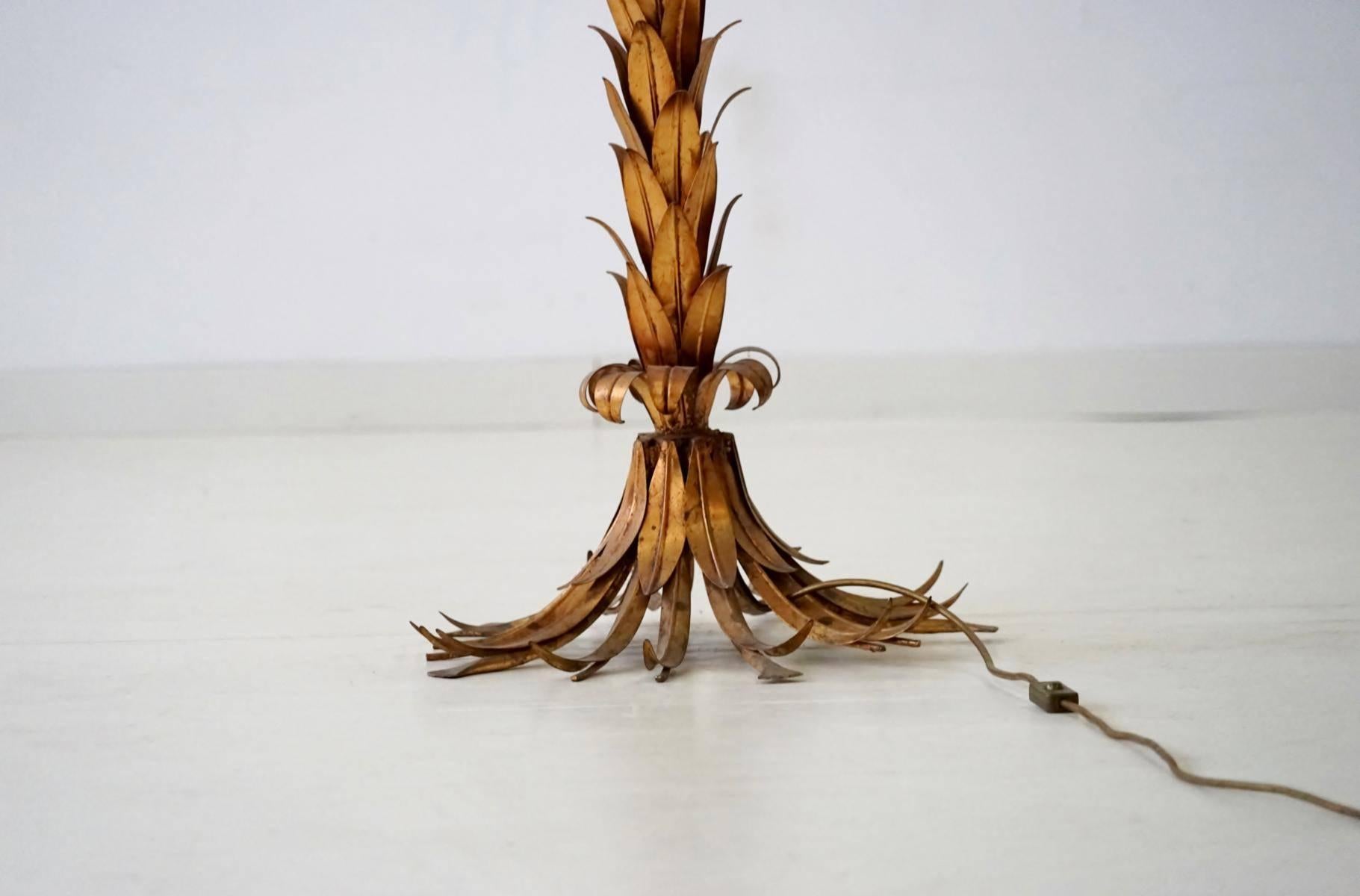 Golden Palm Tree Floor Lamp by Hans Kögl, 1970s, Germany In Good Condition In Telgte, DE