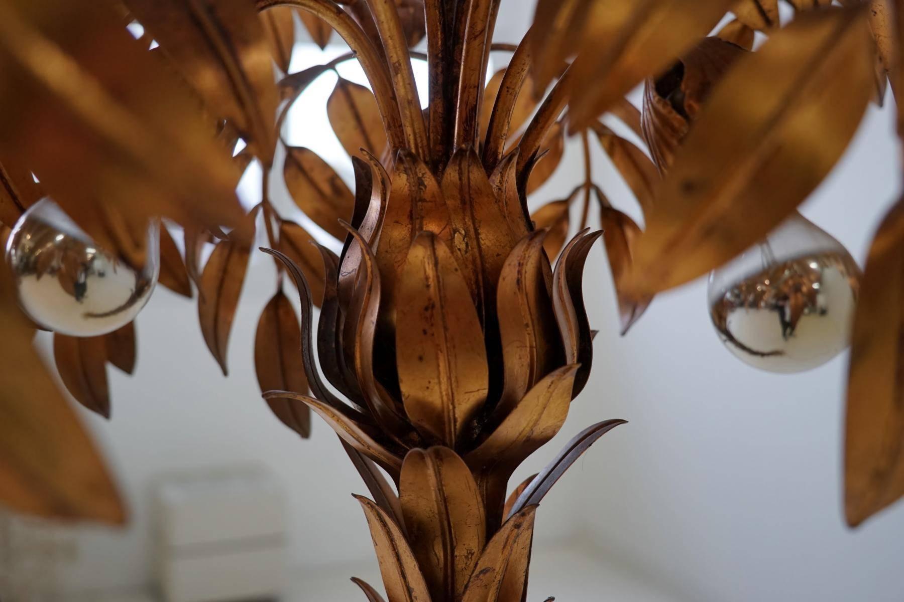 Golden Palm Tree Floor Lamp by Hans Kögl, 1970s, Germany 1
