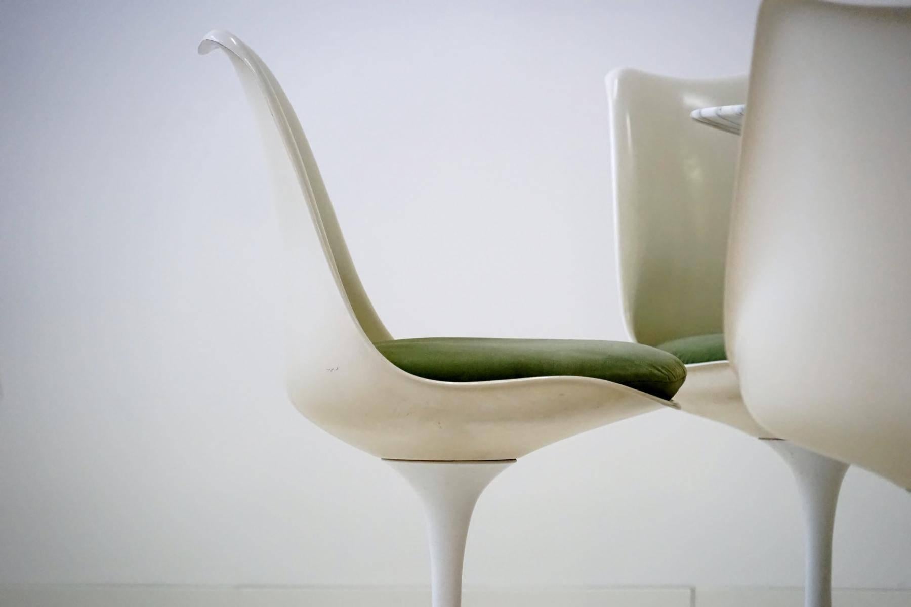 Set of Six Dining Tulip Chair Eero Saarinen Knoll International Swivelling 2