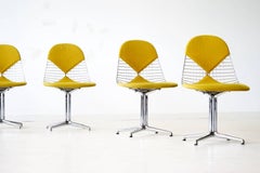 Set of Six Eames Wire Side Bikini Chair Bikini Herman Miller La Fonda Base