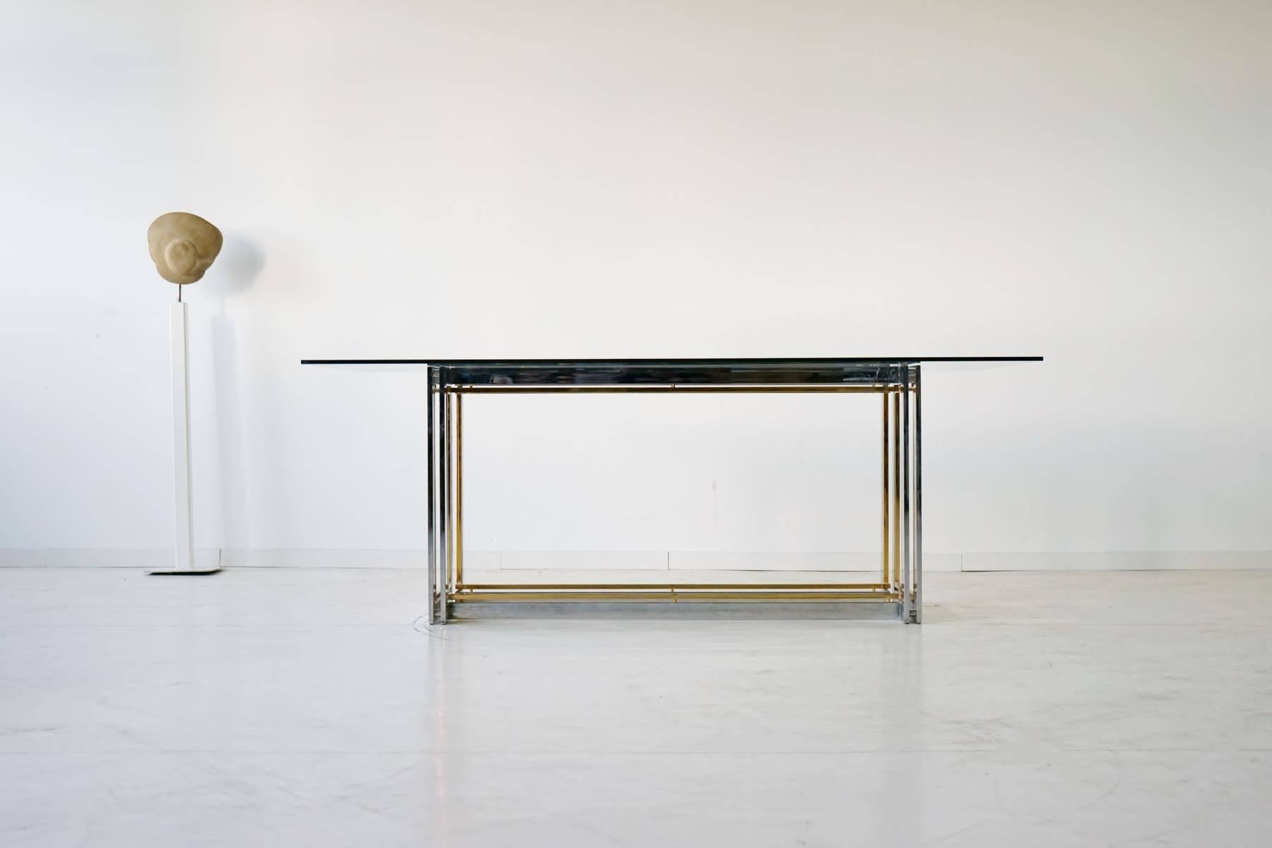 Table ou bureau bicolore italienne Hollywood Regency en métal bicolore, de style Romeo Rega Bon état - En vente à Telgte, DE