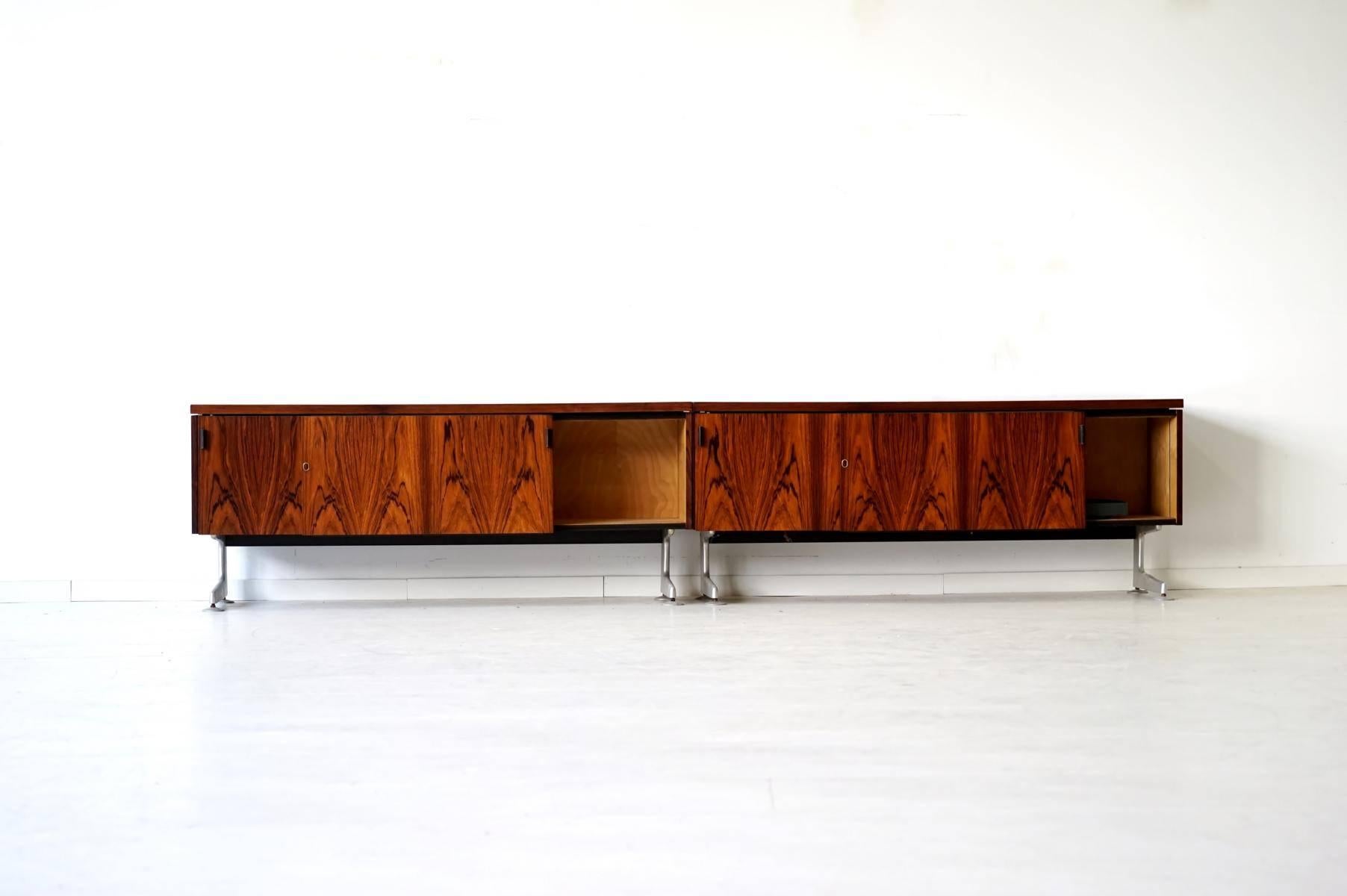 Wood Set of Two VOKO Sideboard Midcentury Credenza Diplomat