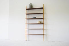 Rare Midcentury Teak Wall Unit Shelf System, 1960s