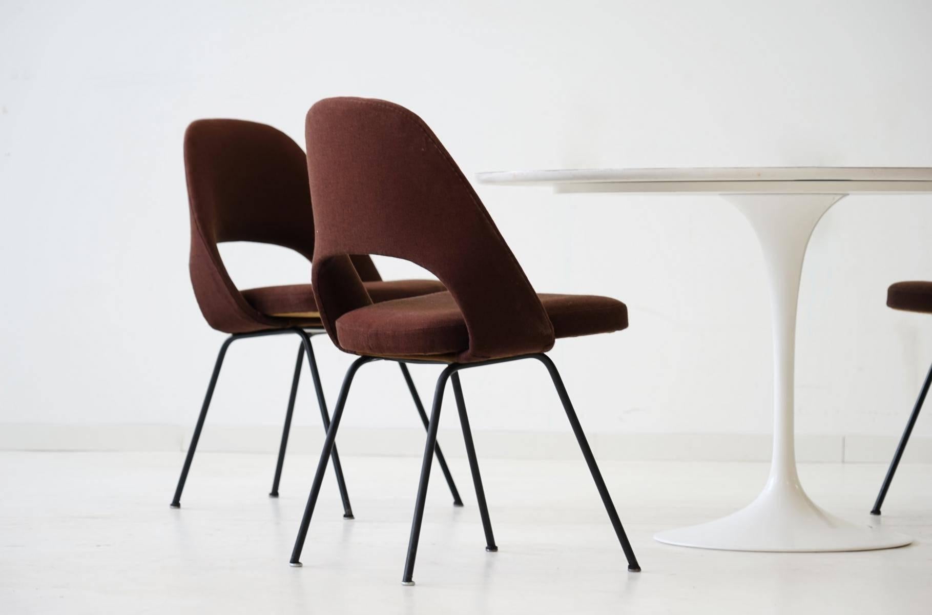 Mid-20th Century Set of Four Dining Side Chair Model 72 U by Eero Saarinen Knoll International