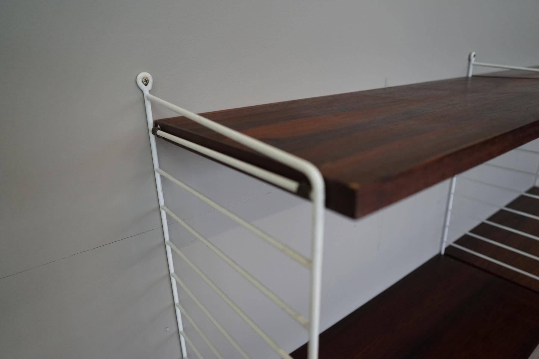 Metal Box and Wall Unit String Shelf Rack System by Nisse Strinning, 1960s For Sale