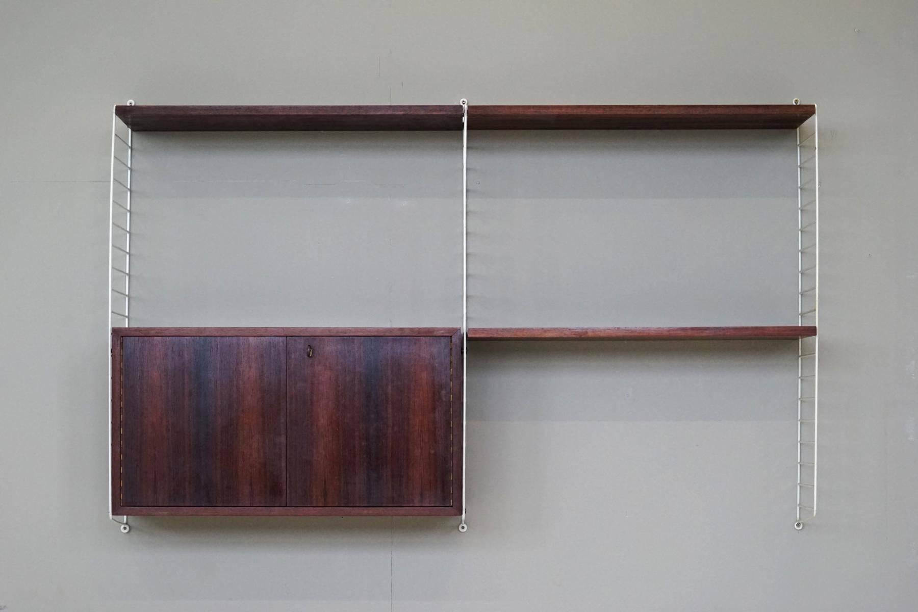 Box and Wall Unit String Shelf Rack System by Nisse Strinning, 1960s In Good Condition For Sale In Telgte, DE