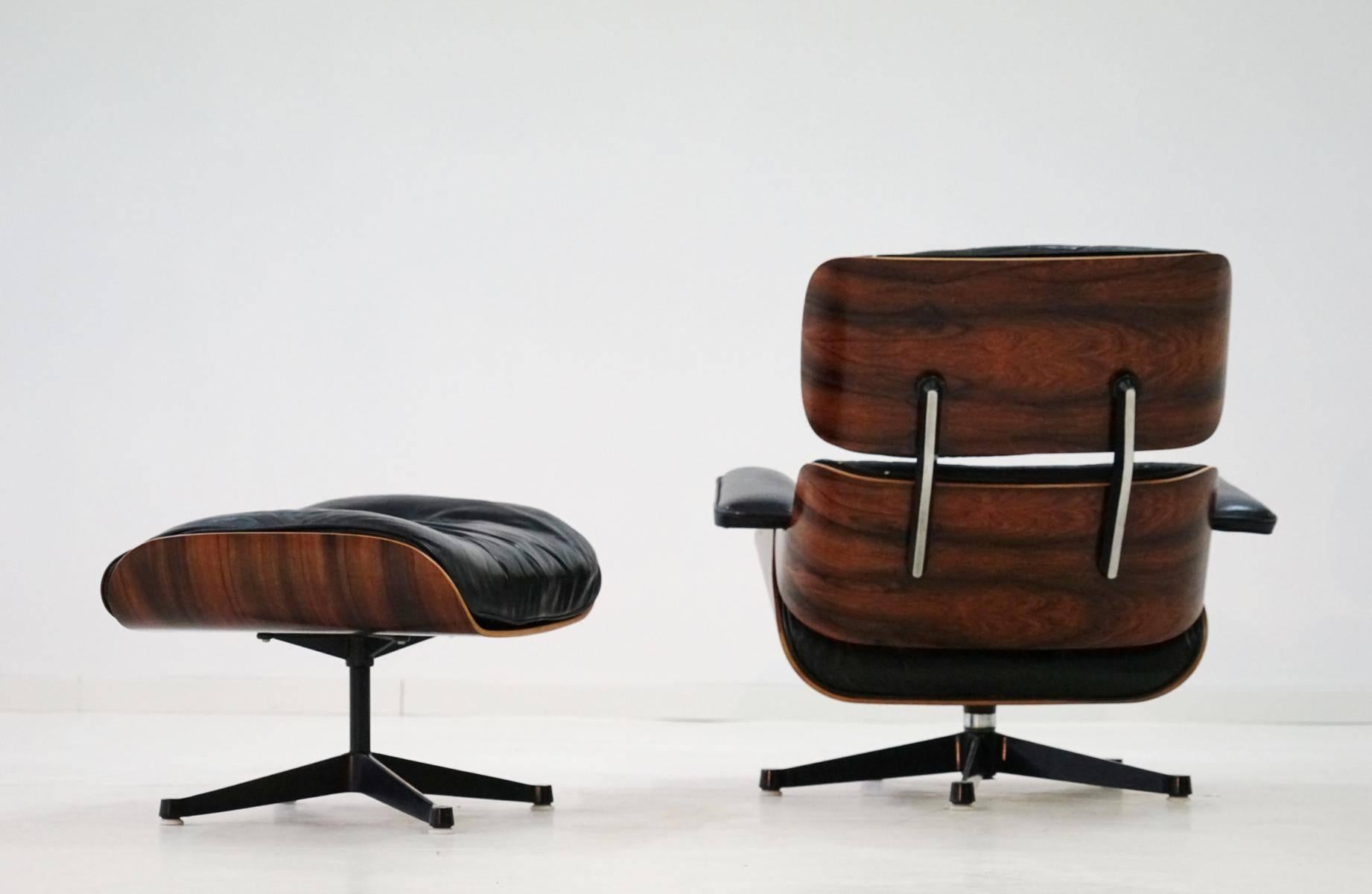 Original Lounge Chair and Ottoman, Charles Eames Herman Miller Rosewood Armchair 3