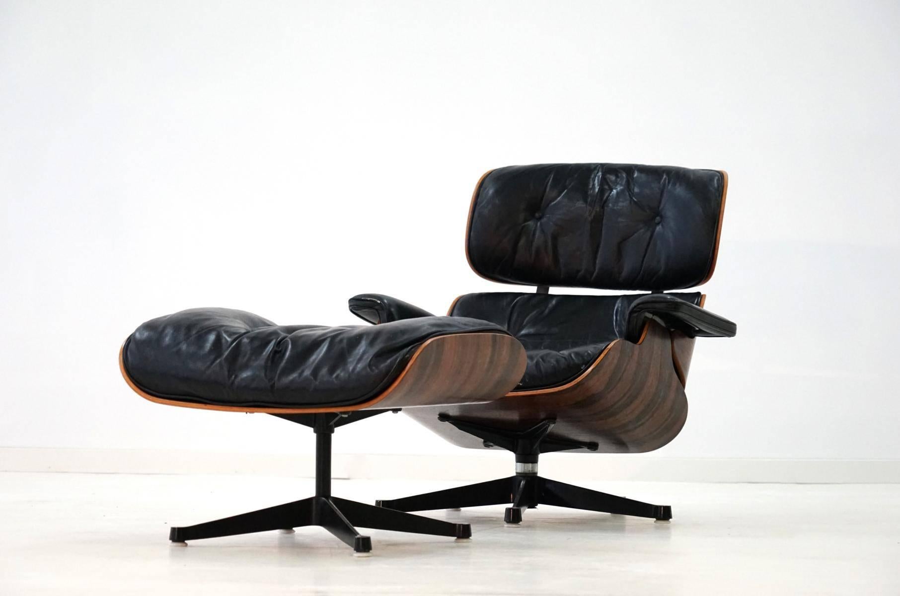 Original Lounge Chair and Ottoman, Charles Eames Herman Miller Rosewood Armchair 2