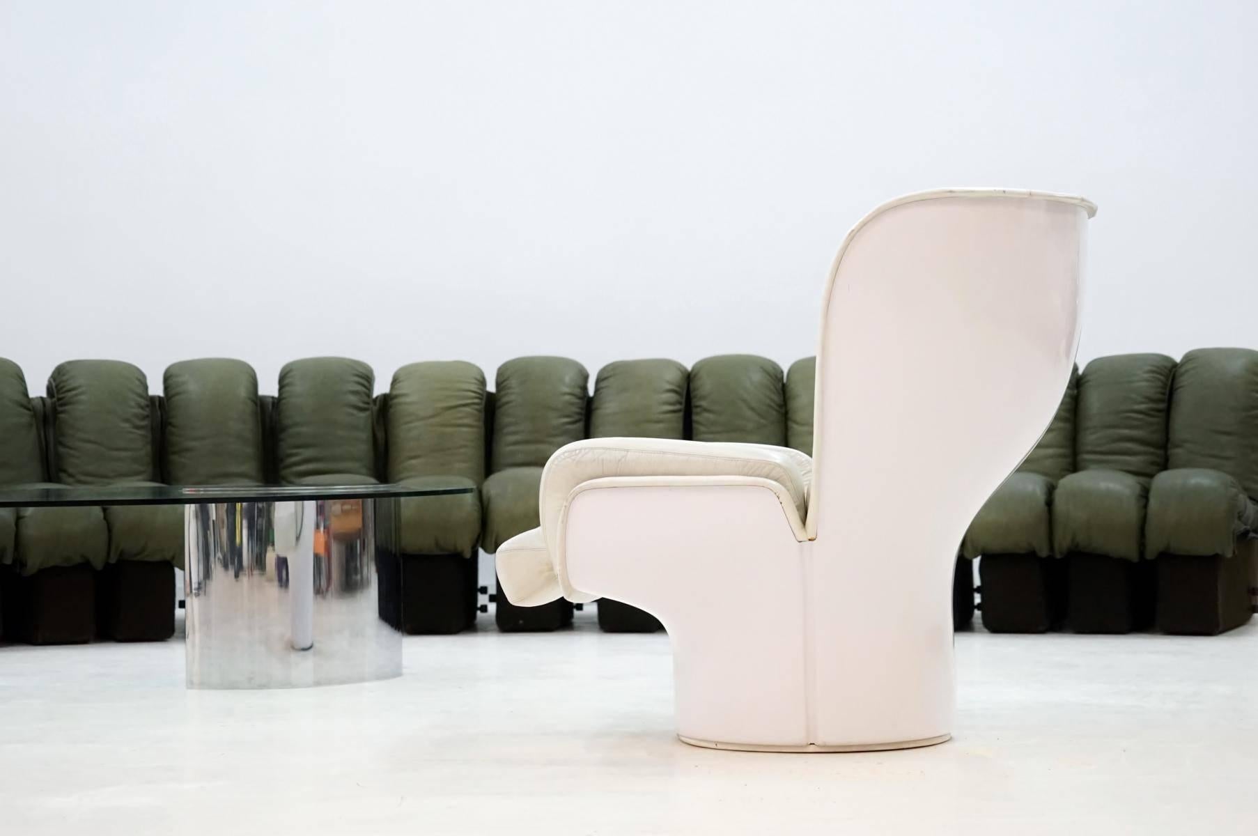 Joe Colombo Elda Lounge Armchair for Comfort Italy Design Leather, 1963 In Good Condition In Telgte, DE