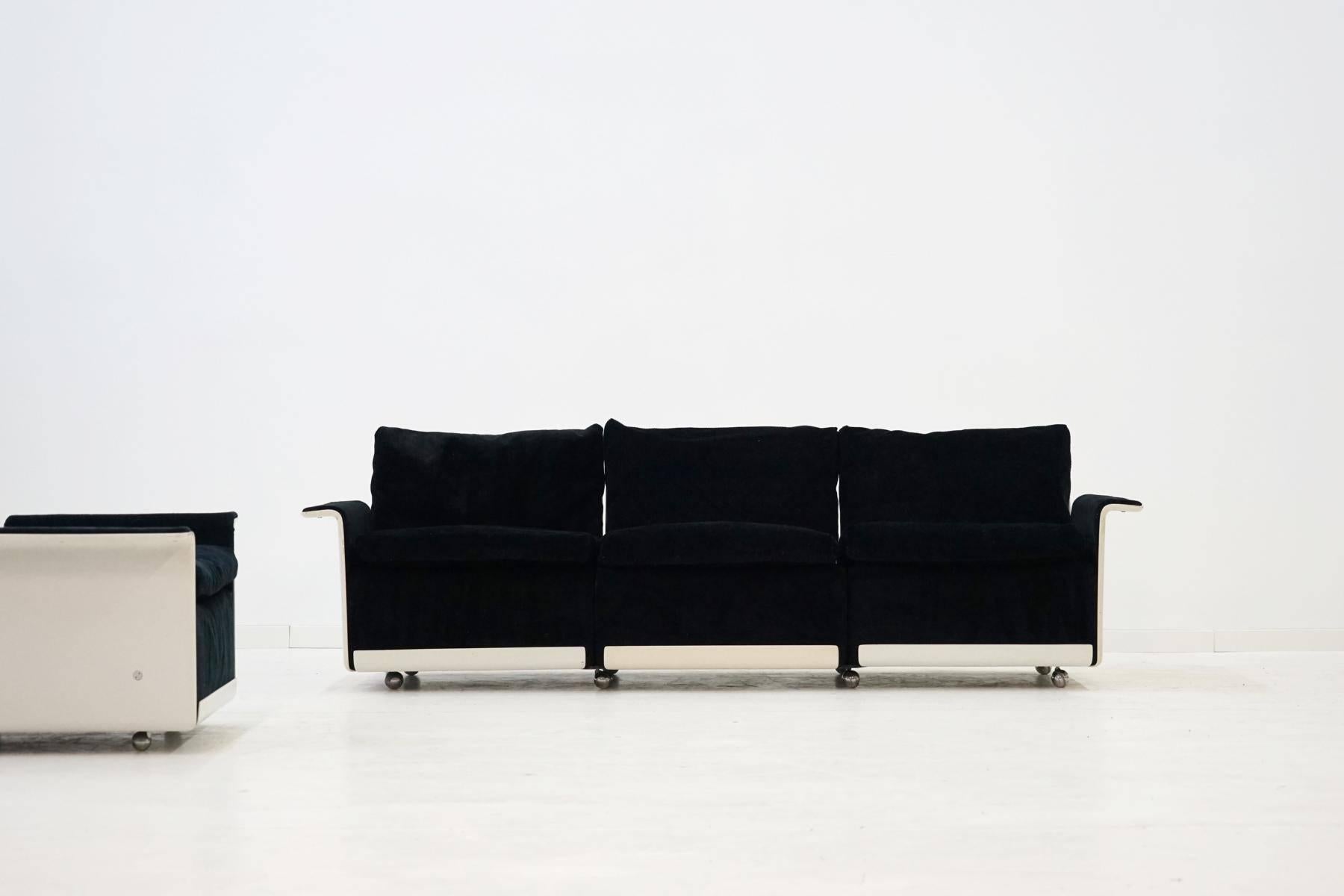 German Three-Seat Sofa and Armchairs by Dieter Rams for Vitsoe, RZ 62 620