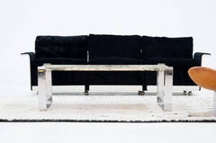 Draenert Design Marble Chrome Coffee Couch Sofa Side Table