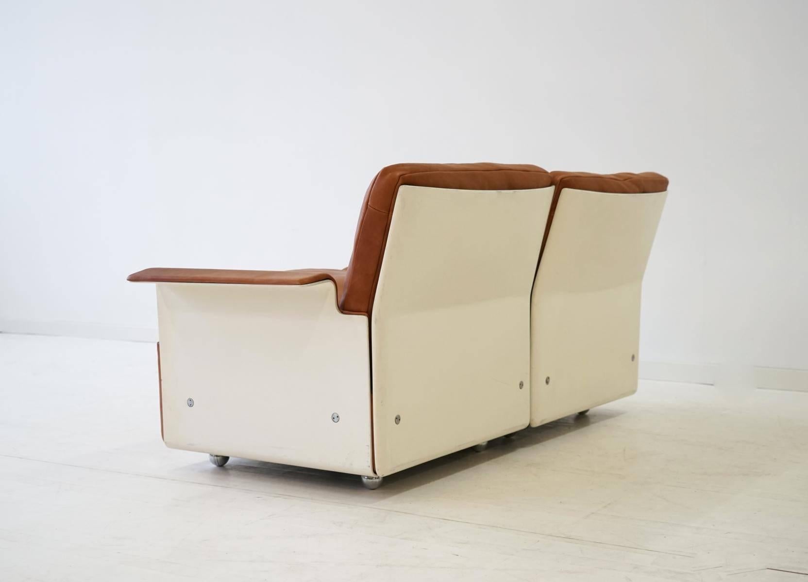 RZ 62 620 Modular Two-Seat Sofa in Leather by Dieter Rams for Vitsoe, 1960s 2