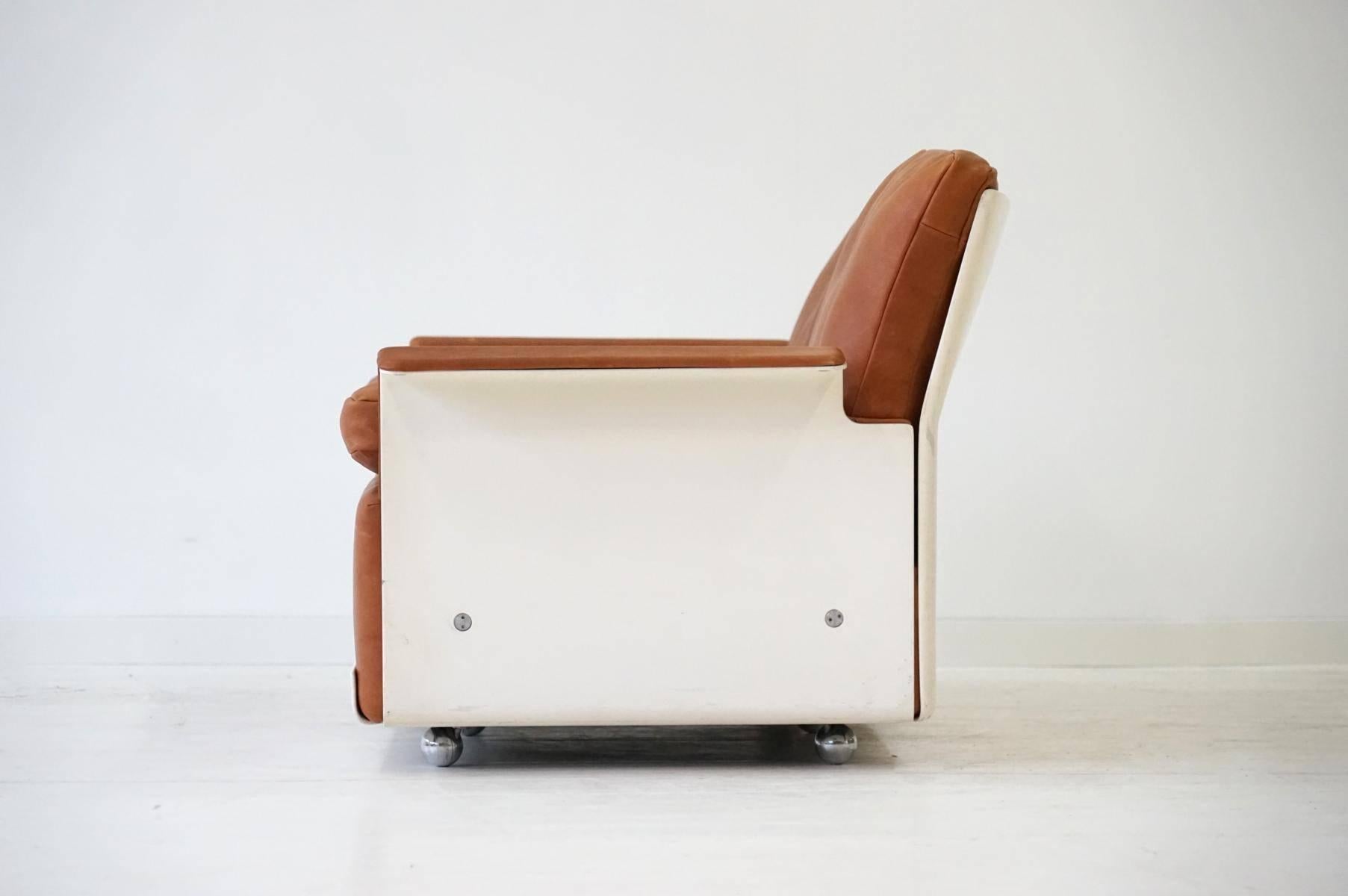 Mid-Century Modern RZ 62 620 Modular Two-Seat Sofa in Leather by Dieter Rams for Vitsoe, 1960s